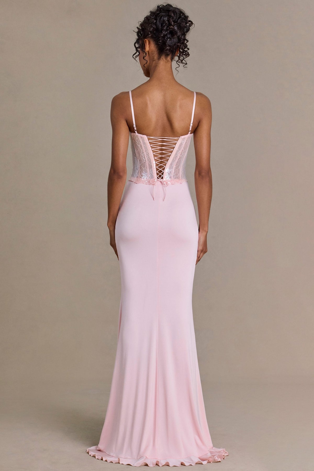 Embellished Lace Corset Gown in Blossom