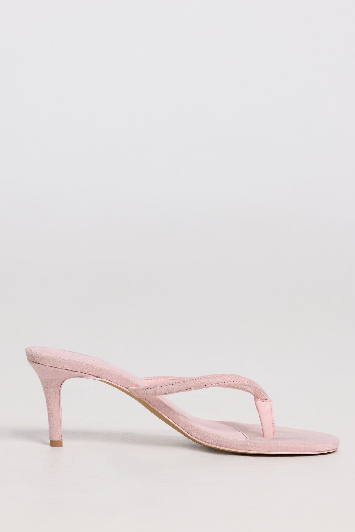 Heeled Thong Sandals in Pink