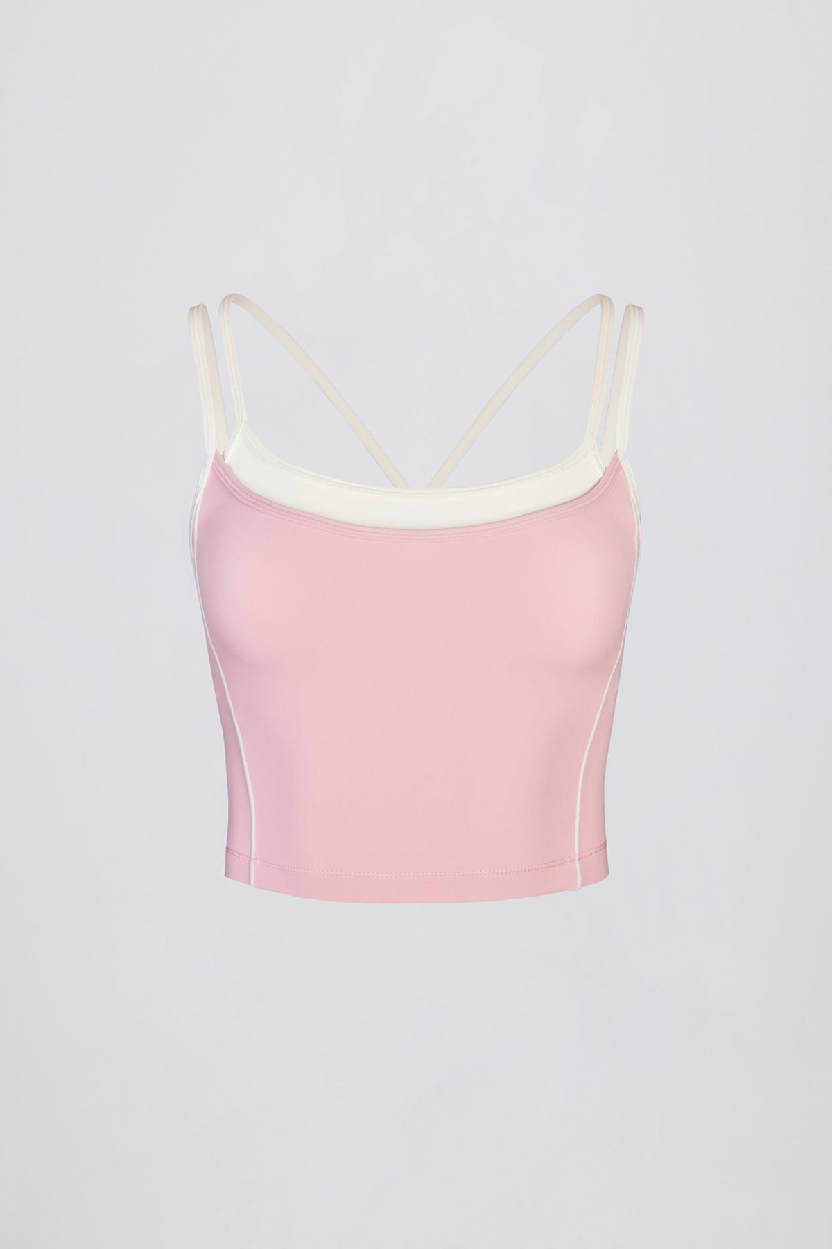 Soft Active Layered Tank Top in Powder Pink