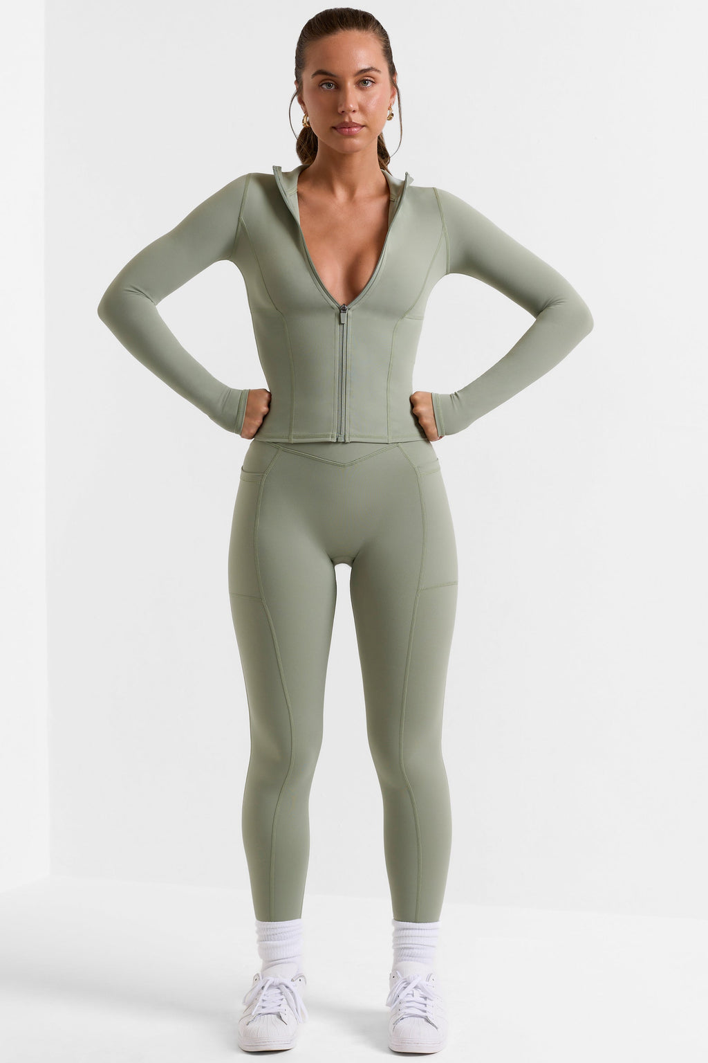 Soft Active Full-Length Leggings in Bamboo Green