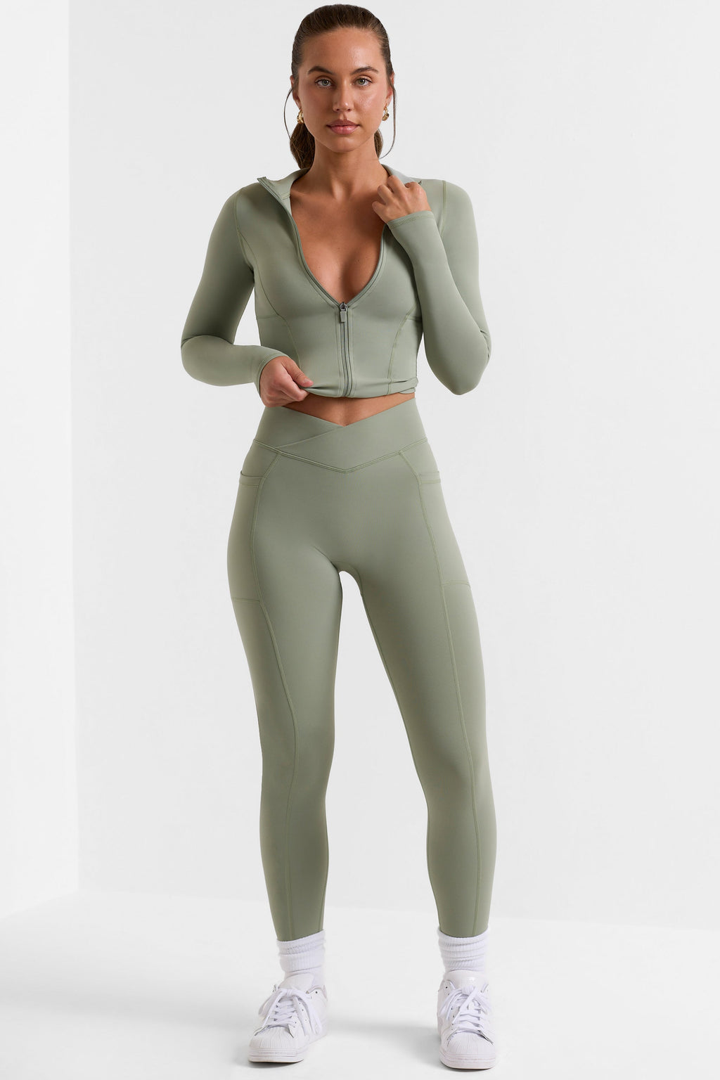 Soft Active Full-Length Leggings in Bamboo Green