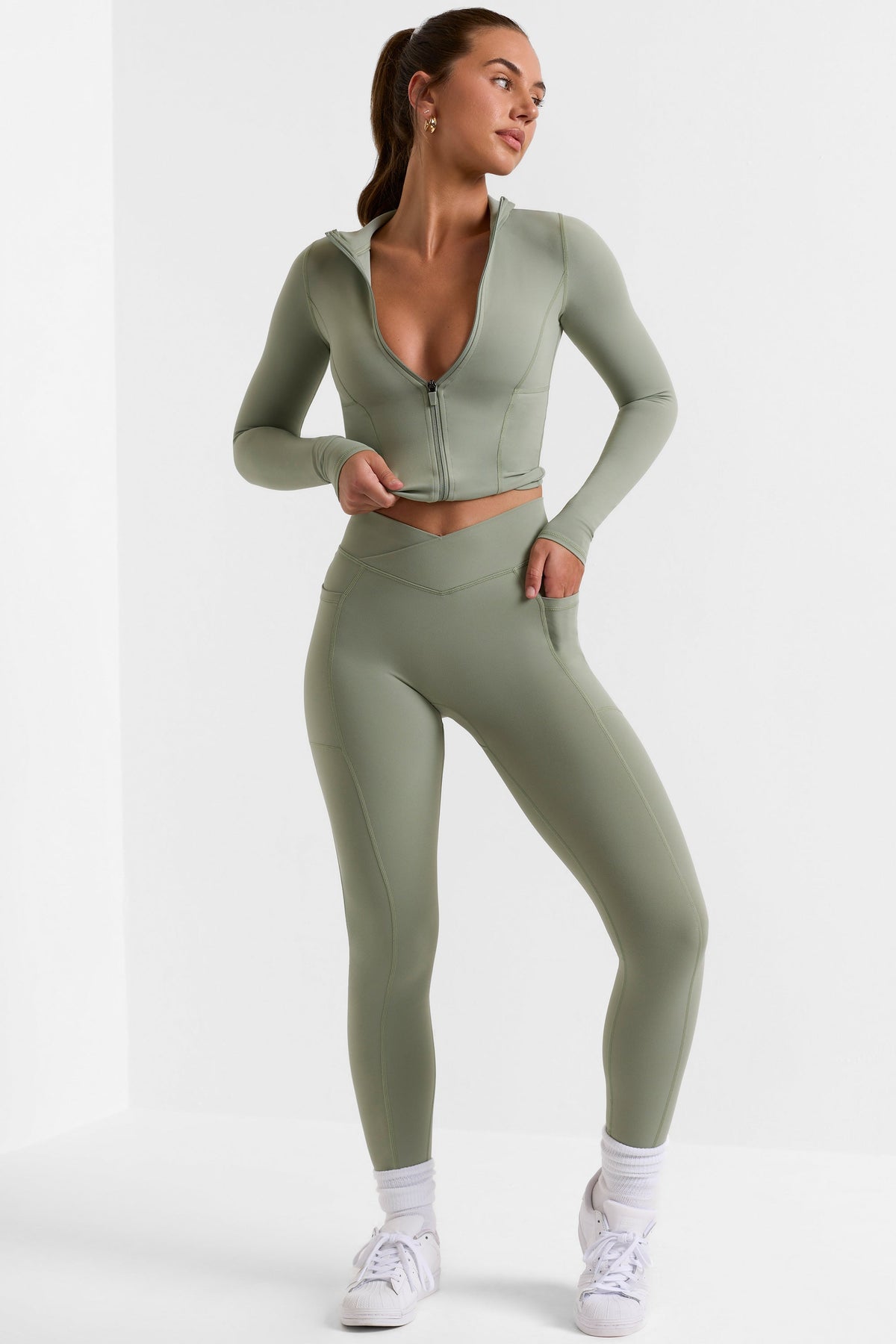 Soft Active Full-Length Leggings in Bamboo Green