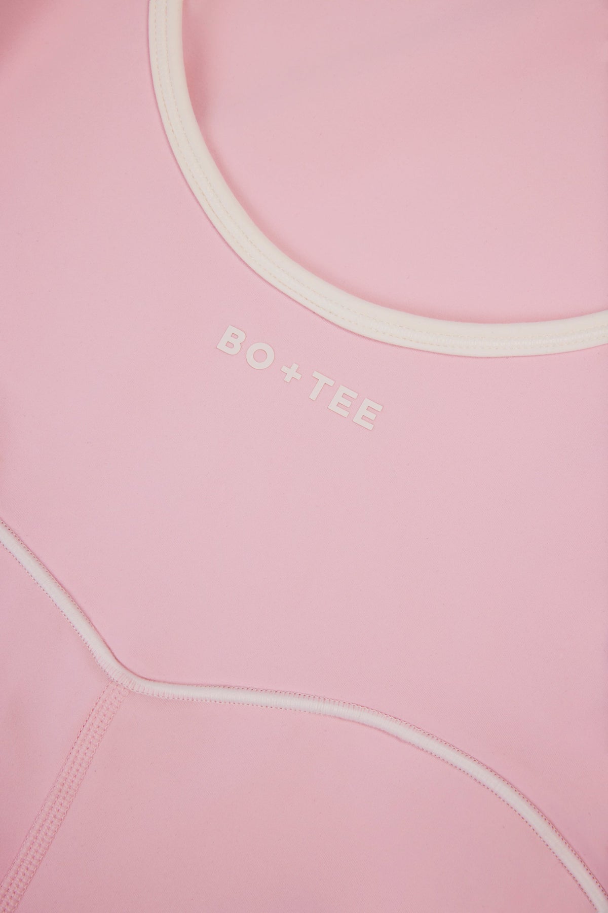 Soft Active Backless Contrast Unitard in Powder Pink