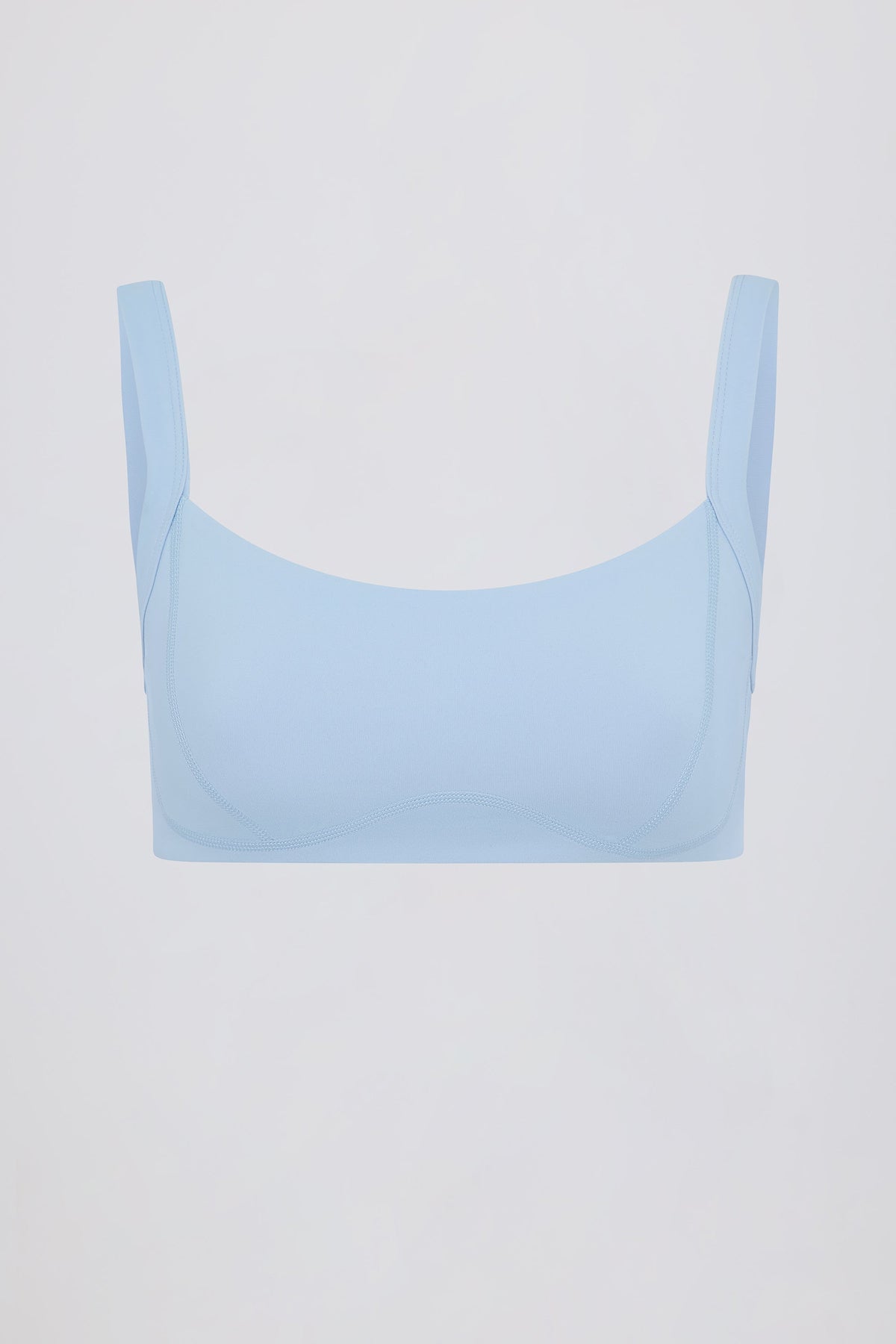 Soft Active Seam-Detail Sports Bra in Sky