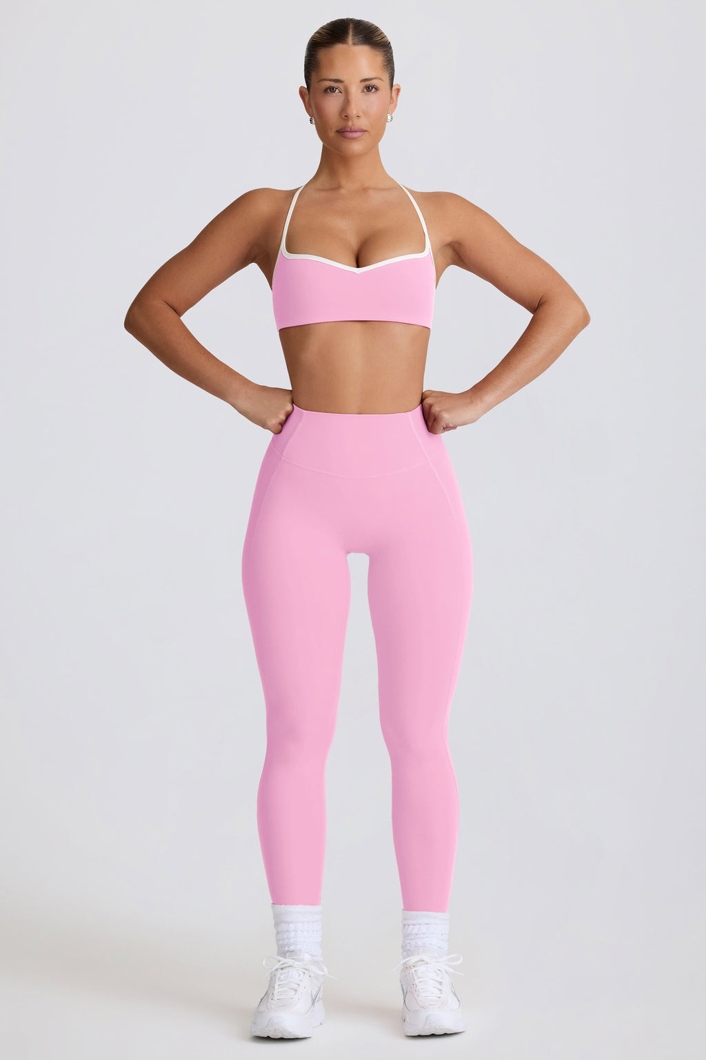 Soft Active Mid-Rise Leggings in Baby Pink