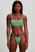 Strappy Scoop Bikini Top in Seafoam Green