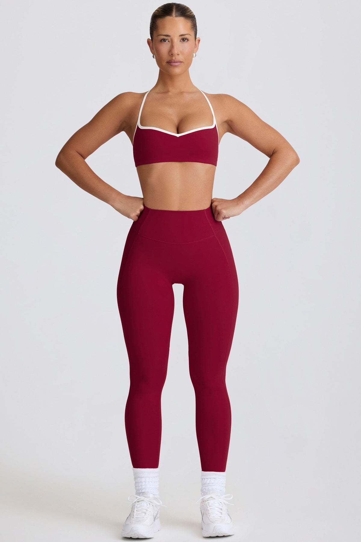 Soft Active Mid-Rise Leggings in Cherry