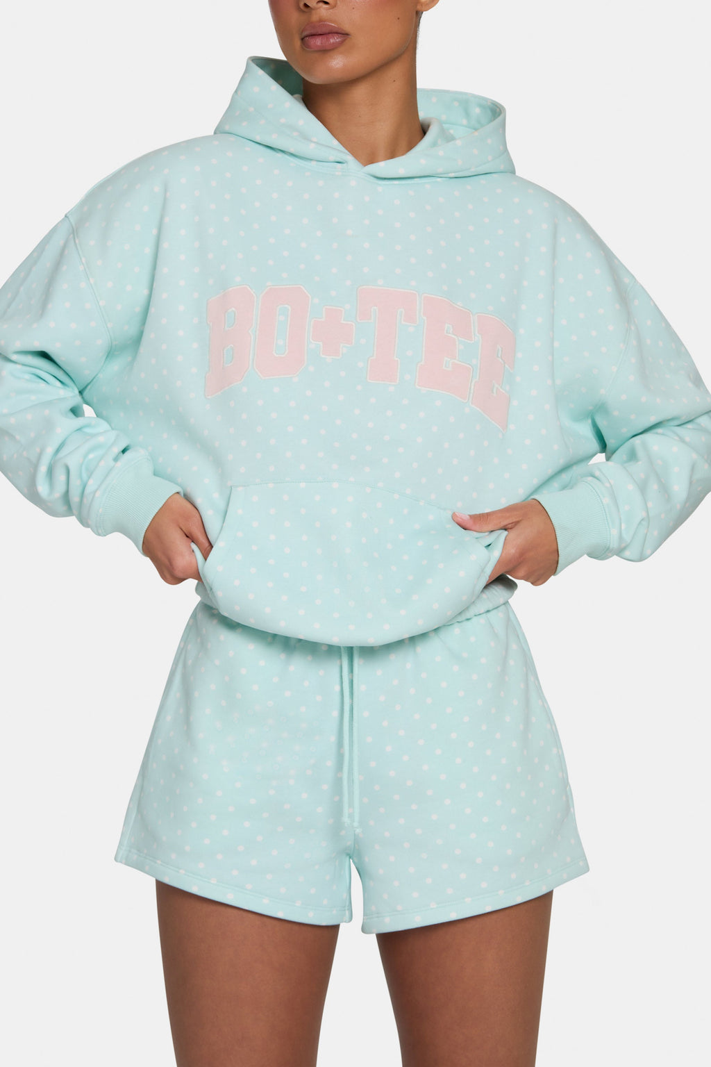 Sweat Shorts in Peppermint Polka Dot