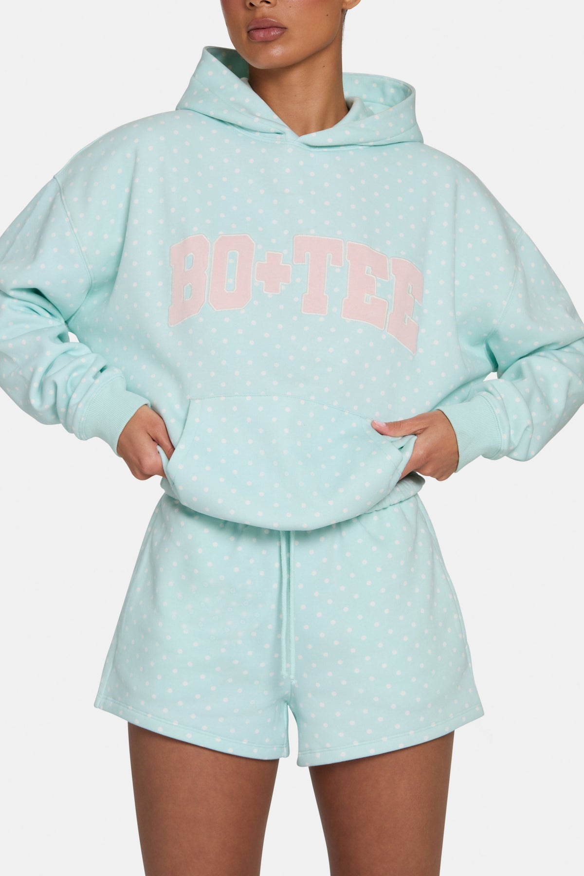 Sweat Shorts in Peppermint Polka Dot