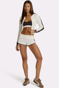 Terry Foldover Waist Shorts in Coconut