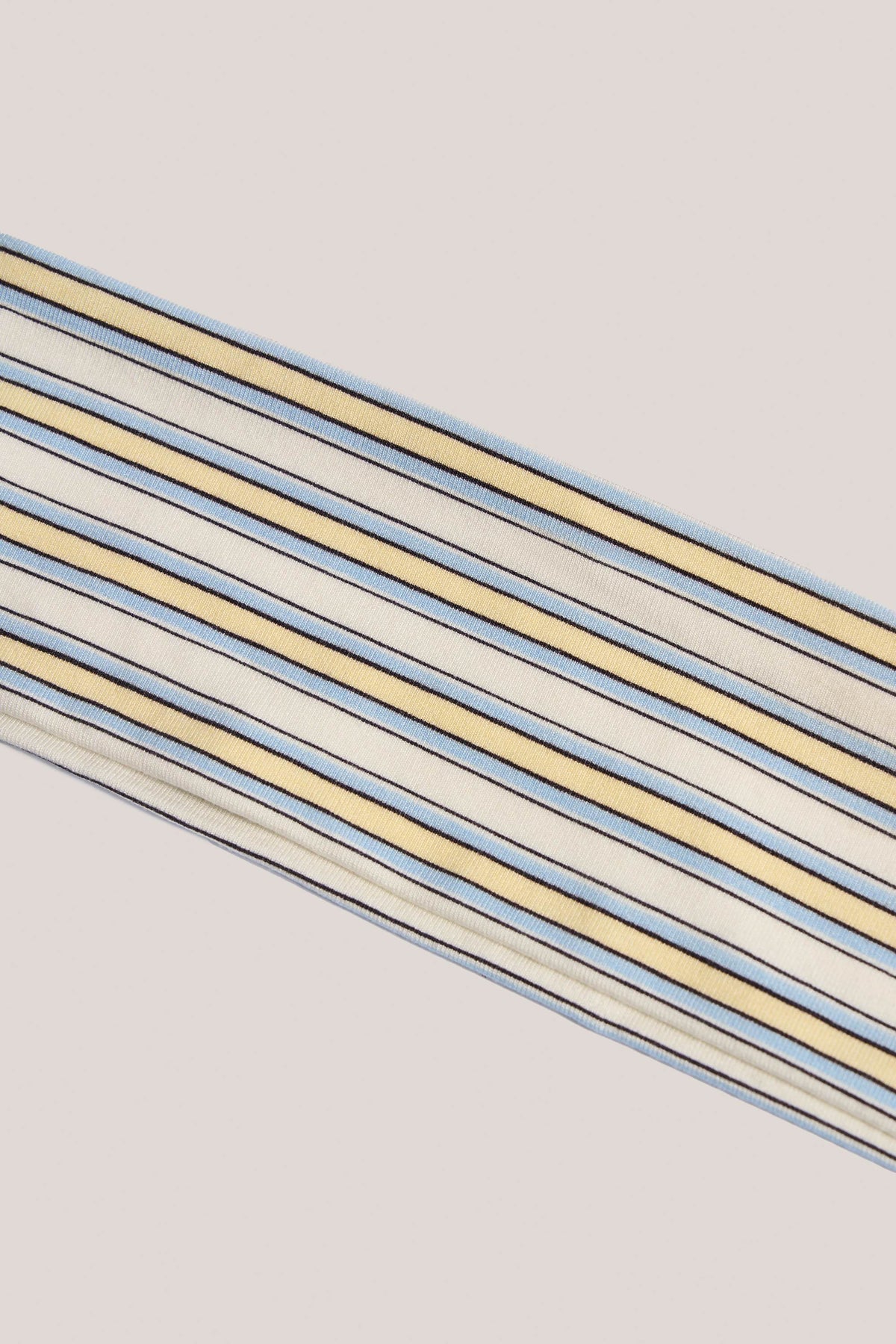Modal Ribbed Headband in Blue & Yellow Stripe