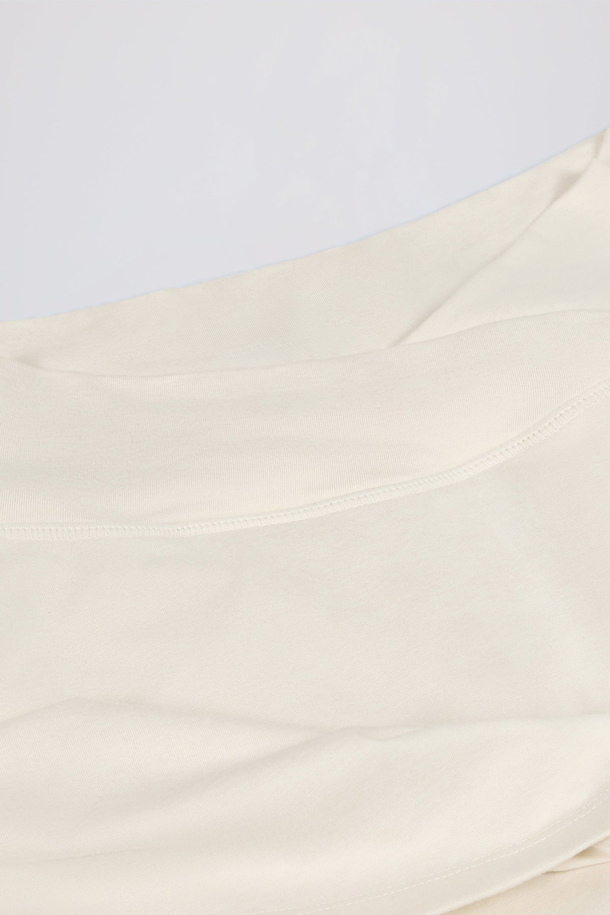 Brushed Jersey Crossover Mini Skort in Vanilla