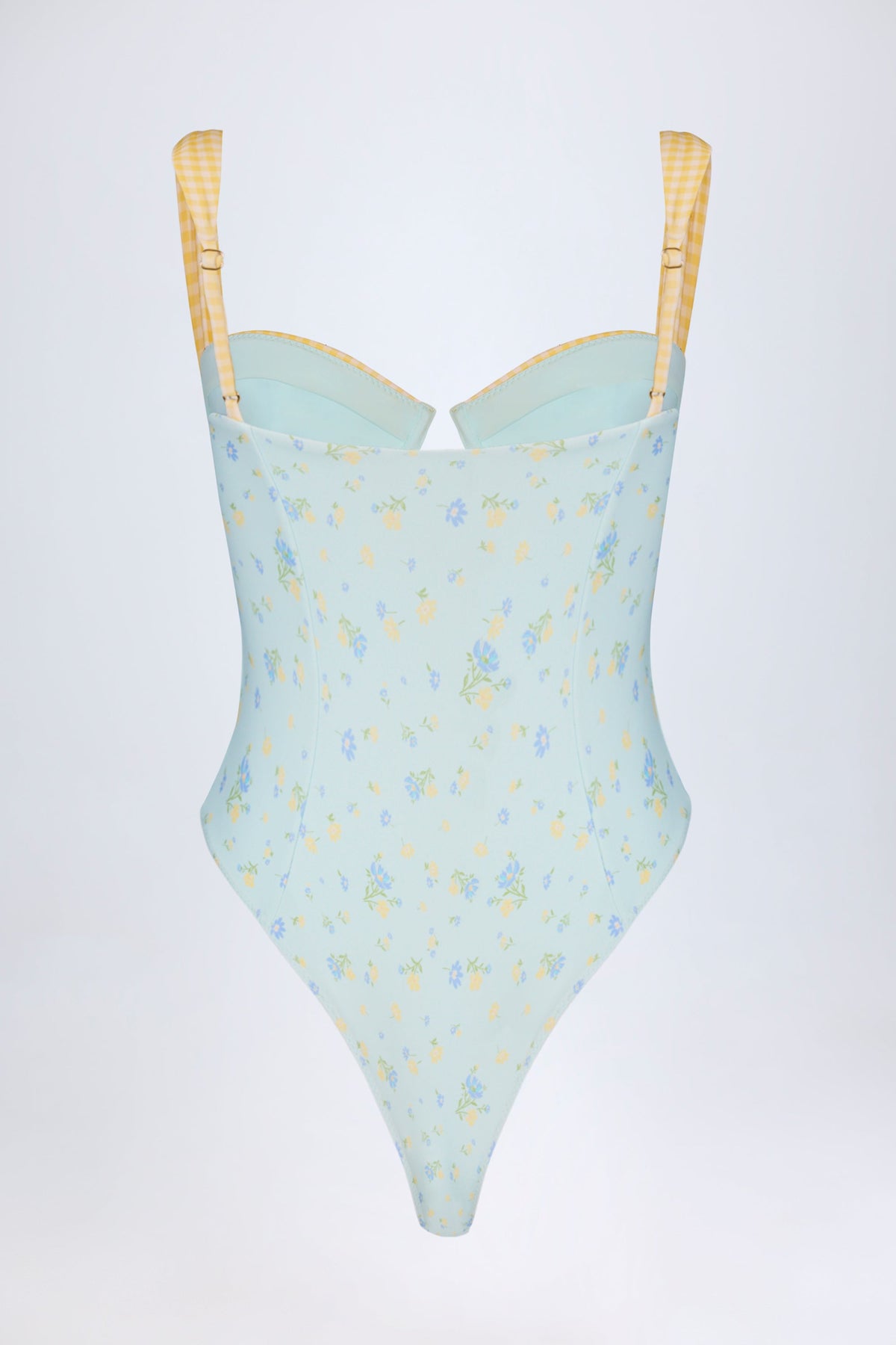 Underwired Balconette Swimsuit in Blue Floral