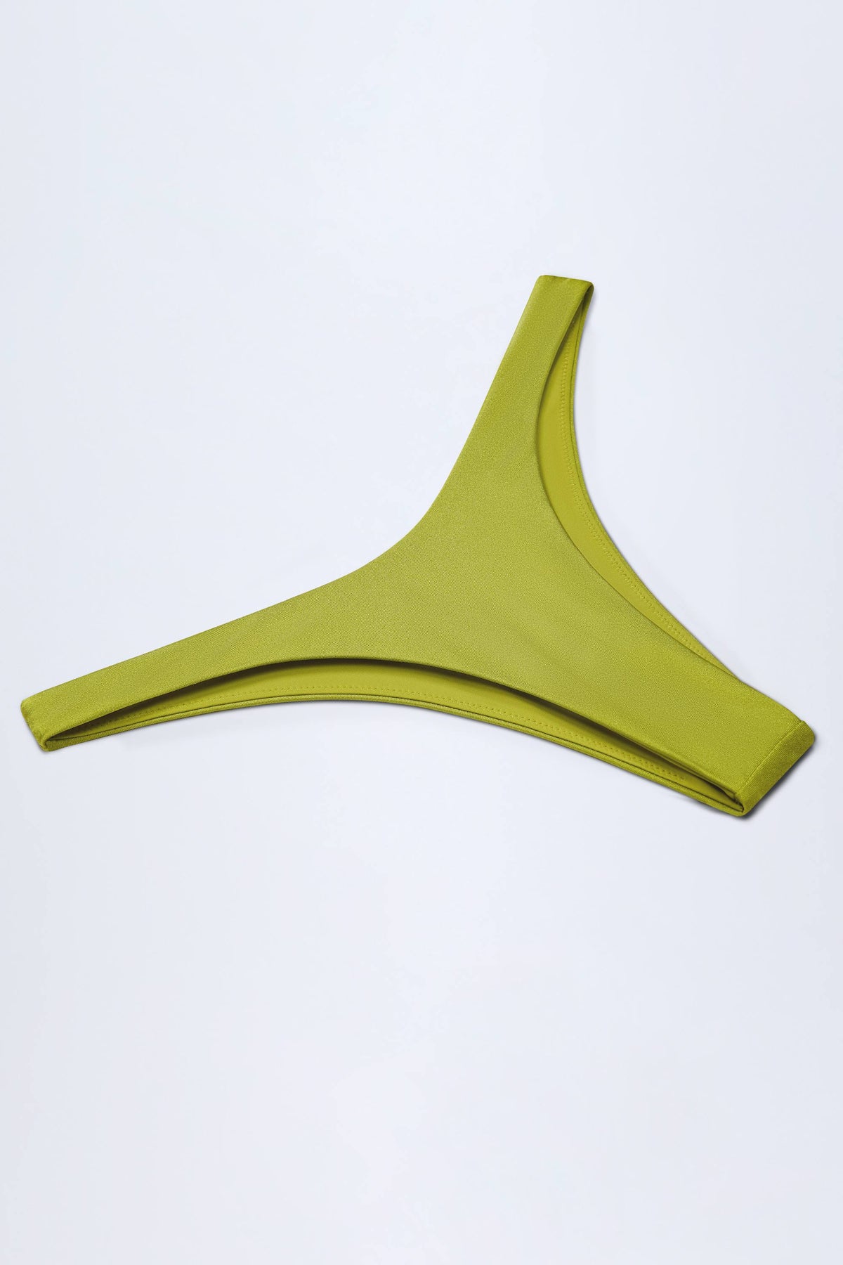 High-Leg Cheeky Bikini Bottoms in Olive Green