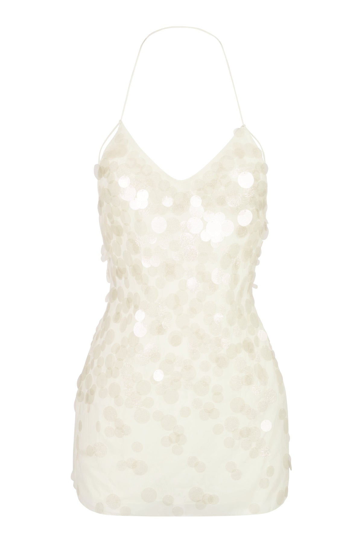 Embellished Mini Dress in Pearl