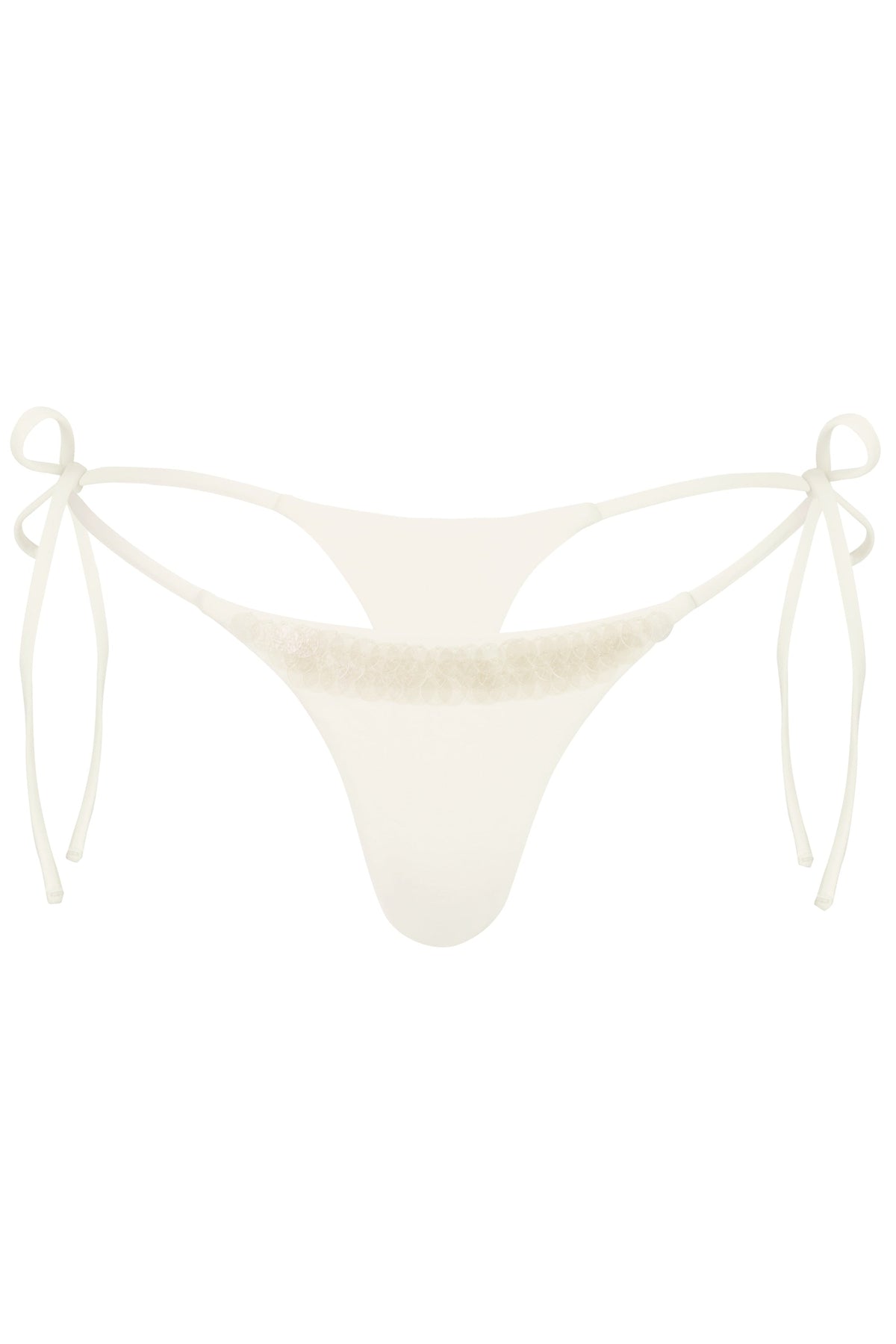 Side-Tie Thong Bikini Bottoms  in Pearl