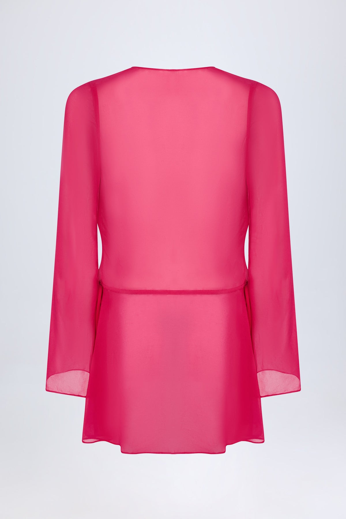 Cowl-Neck Mini Dress in Fuchsia Pink