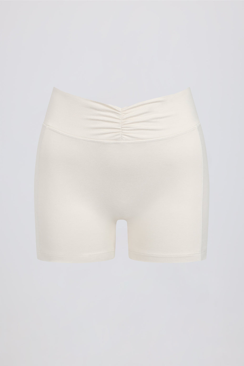 Ruched Mini Shorts in Vanilla