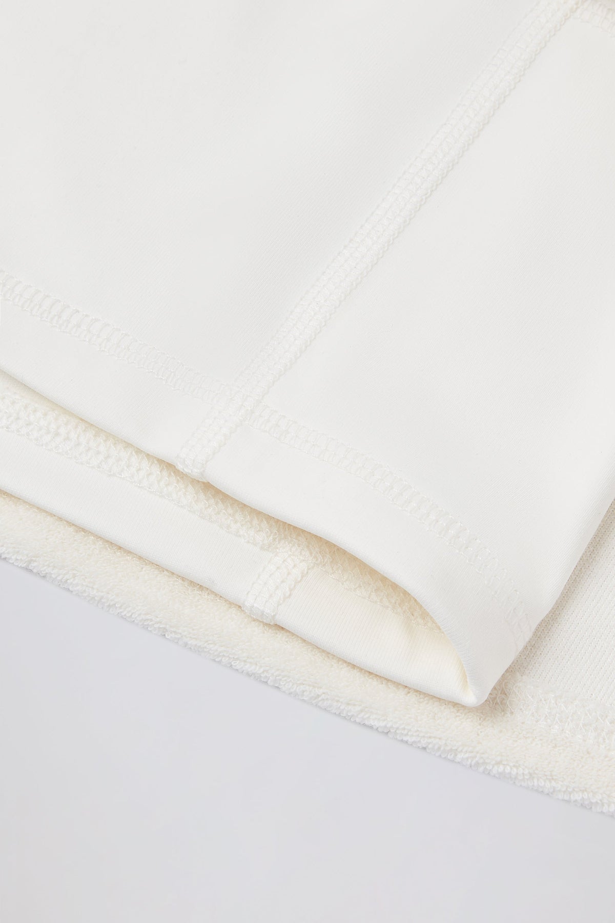 Terry Towelling Mid-Rise Skort in Ivory